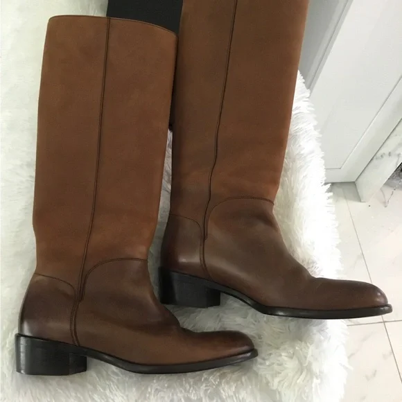 Salvatore Ferragamo Dark Brown Leather Riding Boots - Picture 10 of 16